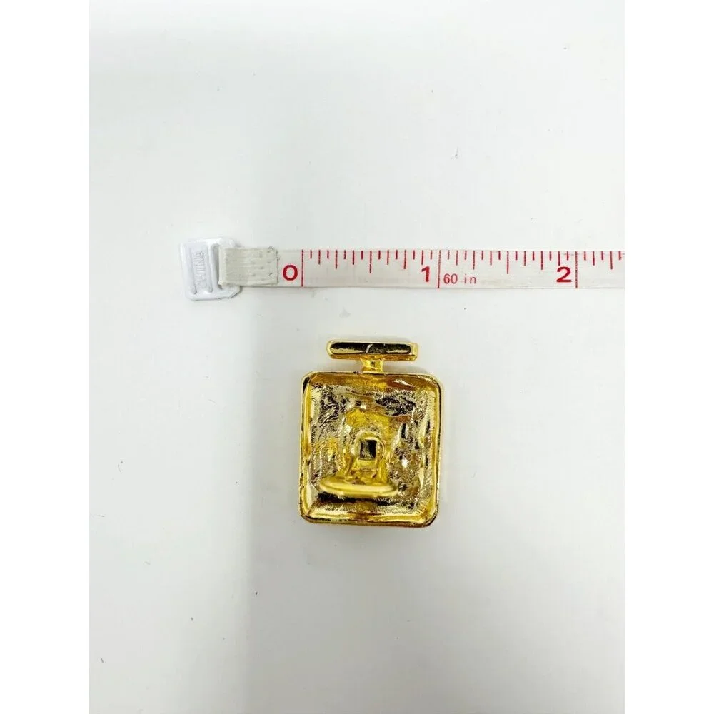 Chanel Coco Logo Vintage Perfume Parfum Bottle Large Gold Metal Clip On Earrings